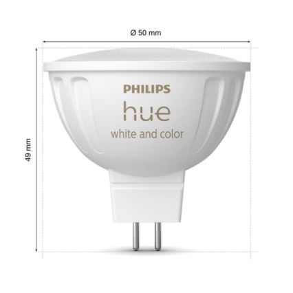 KOMPLEKTS 2x LED RGBW Aptumšojama spuldze Philips Hue White And Color Ambiance GU5,3/MR16/6,3W/12V 2000-6500K