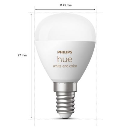 KOMPLEKTS 2x LED RGBW Aptumšojama spuldze Philips Hue White And Color Ambiance P45 E14/5,1W/230V 2000-6500K