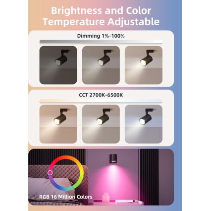 Komplekts 2x LED RGBW dimmējama spuldze MESH GU10/6,5W/230V 2700-6500K Wi-Fi - Aigostar