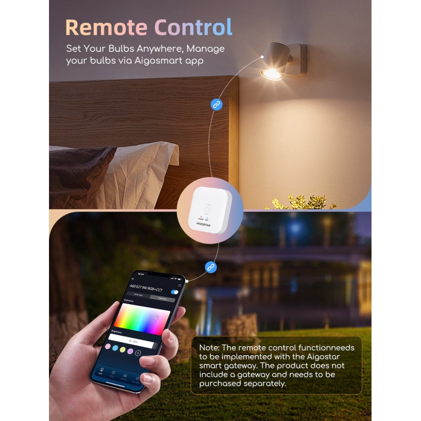 Komplekts 2x LED RGBW dimmējama spuldze MESH GU10/6,5W/230V 2700-6500K Wi-Fi - Aigostar