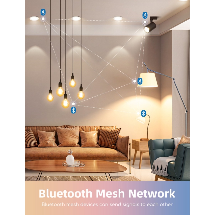 Komplekts 2x LED RGBW dimmējama spuldze MESH GU10/6,5W/230V 2700-6500K Wi-Fi - Aigostar