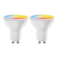 Komplekts 2x LED RGBW regulējama spuldze MESH Smart GU10/6,5W/230V 2700-6500K + tālvadības pults - Aigostar