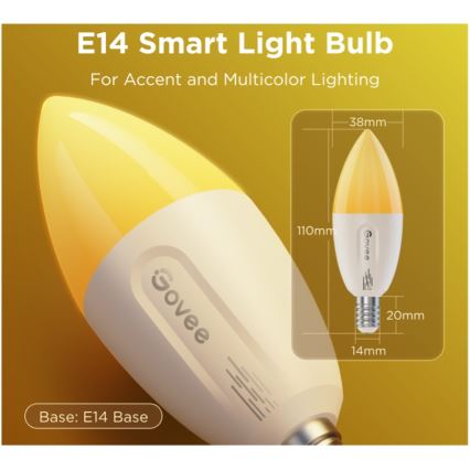 KOMPLEKTS 2x LED RGBWW Aptumšojama spuldze E14/5W/230V 2700-6500K Wi-Fi - Govee