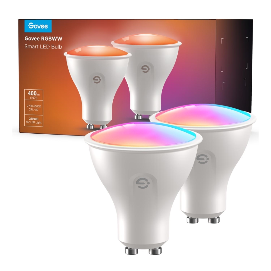 KOMPLEKTS 2x LED RGBWW Aptumšojama spuldze GU10/4,8W/230V 2700-6500K Wi-Fi - Govee