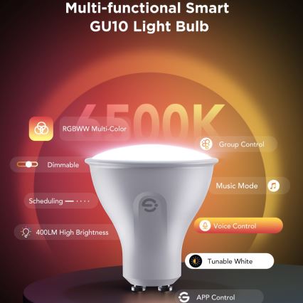 KOMPLEKTS 2x LED RGBWW Aptumšojama spuldze GU10/4,8W/230V 2700-6500K Wi-Fi - Govee