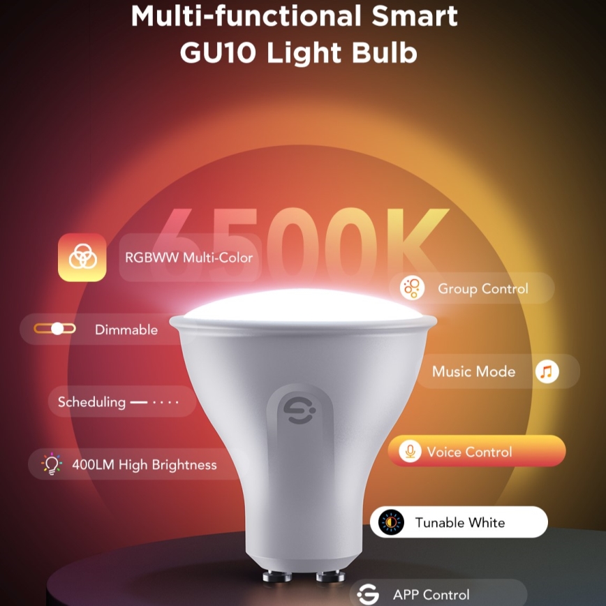 KOMPLEKTS 2x LED RGBWW Aptumšojama spuldze GU10/4,8W/230V 2700-6500K Wi-Fi - Govee