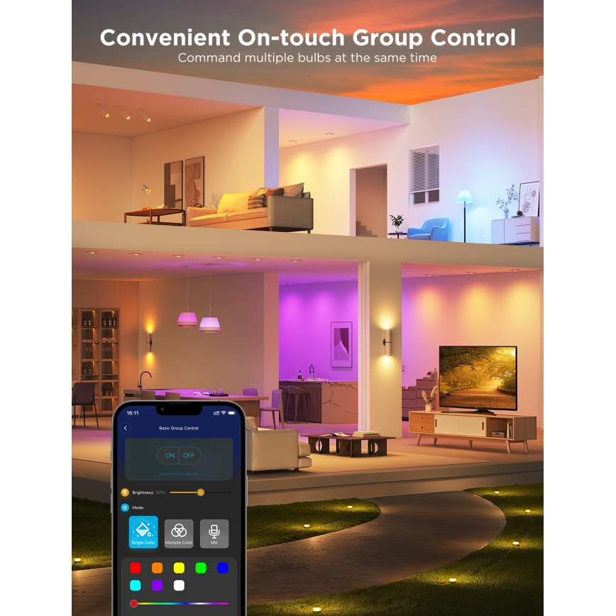 Komplekts 2x LED RGBWW spuldze ar regulējamu spilgtumu MATTER GU10/4,8W/230V 2700-6500K Wi-Fi - Govee