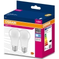 KOMPLEKTS 2x LED Spuldze A60 E27/10W/230V 4000K - Osram