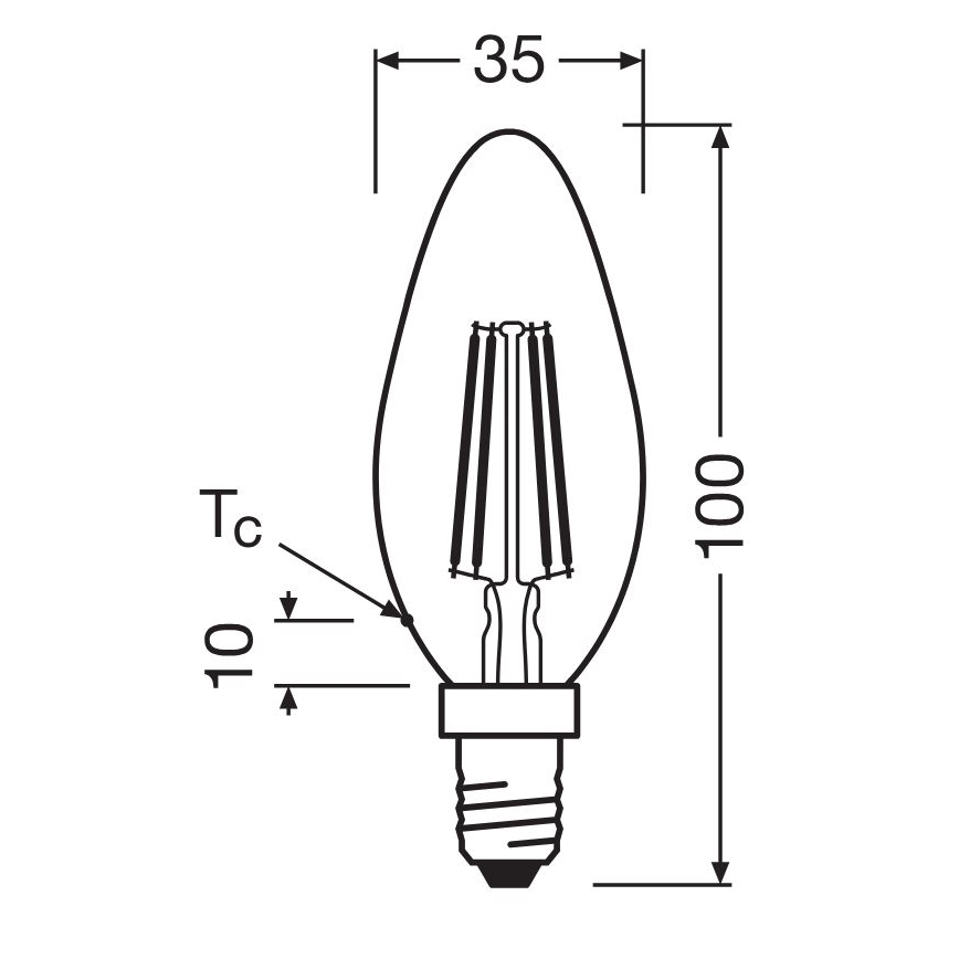 KOMPLEKTS 2x LED Spuldze FILAMENT B35 E14/4W/230V 4000K - Osram