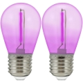 KOMPLEKTS 2x LED Spuldze PARTY E27/0,3W/36V violeta