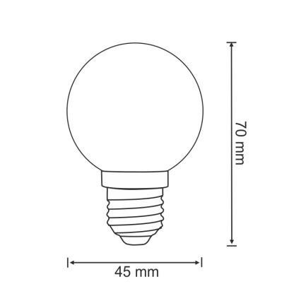 KOMPLEKTS 2x LED Spuldze PARTY E27/0,5W/36V sarkana