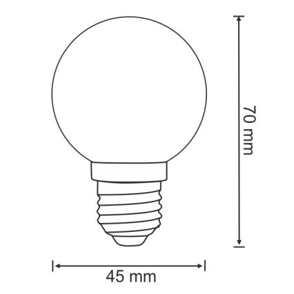 KOMPLEKTS 2x LED Spuldze PARTY E27/0,5W/36V zaļa