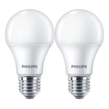 KOMPLEKTS 2x LED Spuldze Philips A60 E27/10W/230V 4000K
