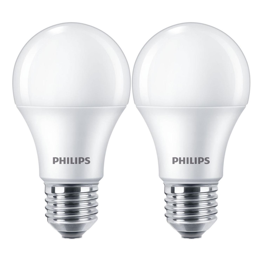 KOMPLEKTS 2x LED Spuldze Philips A60 E27/10W/230V 4000K