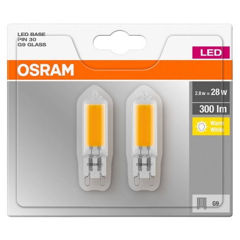 KOMPLEKTS 2x LED Spuldze PIN G9/2,8W/230V 2700K - Osram