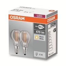 KOMPLEKTS 2x LED Spuldze VINTAGE B40 E14/4W/230V 2700K - Osram