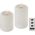 KOMPLEKTS 2x LED svece LED/4xAA + tālvadības pults