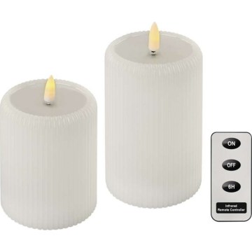 KOMPLEKTS 2x LED svece LED/4xAA + tālvadības pults