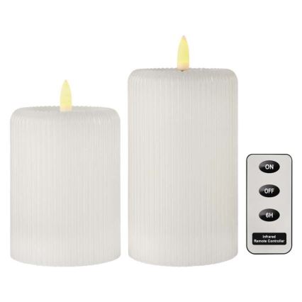 KOMPLEKTS 2x LED svece LED/4xAA + tālvadības pults