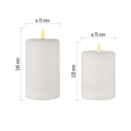 KOMPLEKTS 2x LED svece LED/4xAA + tālvadības pults