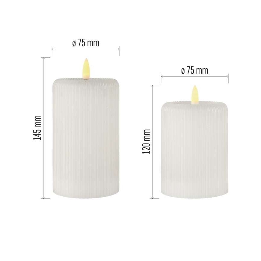 KOMPLEKTS 2x LED svece LED/4xAA + tālvadības pults