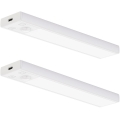 Komplekts 2x LED uzlādējami mēbeļu apgaismojumi ar kustības un krēslas sensoriem VIRO LED/1W/3,7V 800 mAh 3000/4000/6500K 20 cm balti