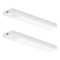 Komplekts 2x LED uzlādējami mēbeļu gaismekļi ar kustības un krēslas sensoru VIRO LED/1W/3,7V 800 mAh 3000/4000/6500K 20 cm balti