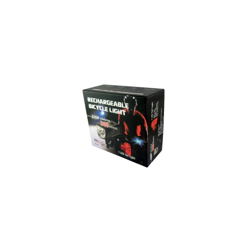KOMPLEKTS 2x LED Uzlādējams velosipēda lukturis LED/5W/USB