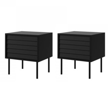 KOMPLEKTS 2x Nakts skapītis CORTINA 51x45 cm melna