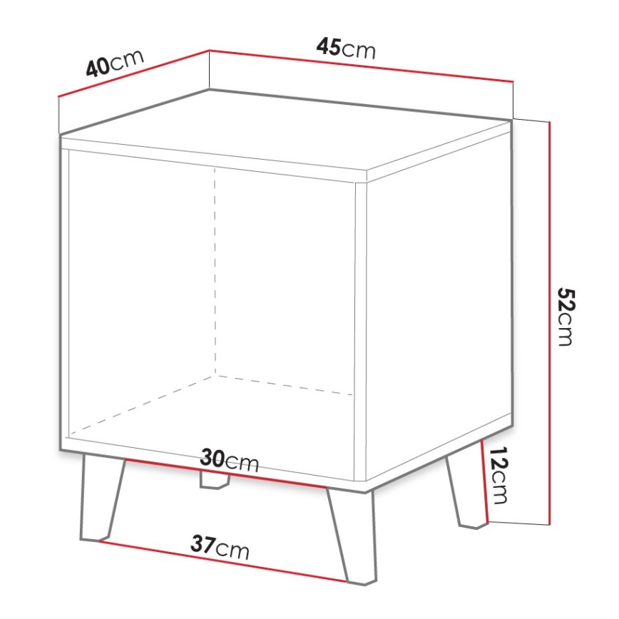 KOMPLEKTS 2x Nakts skapītis VAMOS 52x45 cm ozolkoks wotans