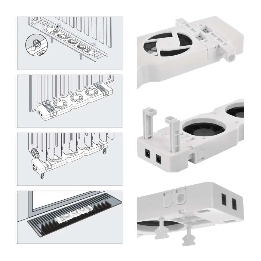 KOMPLEKTS 2x Radiatora ventilators 5/230V balta