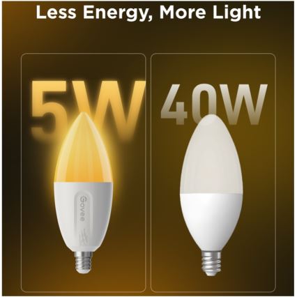 Komplekts 2x LED RGBWW regulējama spuldze MATTER E14/5W/230V 2700-6500K Wi-Fi - Govee