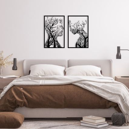 KOMPLEKTS 2x Sienas dekorācija 86x63 cm Dzīvības koks metāls