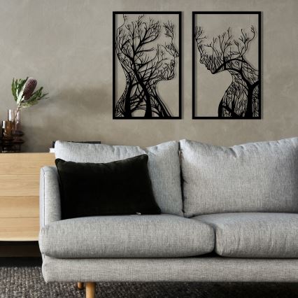 KOMPLEKTS 2x Sienas dekorācija 86x63 cm Dzīvības koks metāls