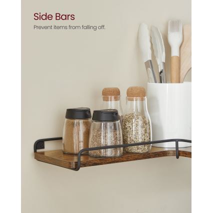 Komplekts 2x sienas plaukti SHELFY 40x10x29 cm brūni/melni