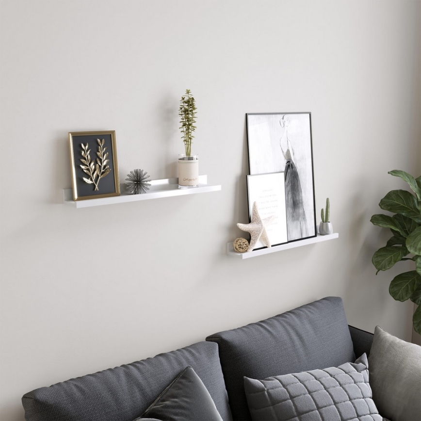 Komplekts 2x sienas plaukti SHELFY, balti