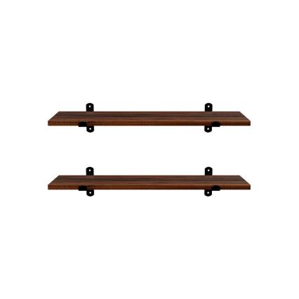Komplekts 2x sienas plaukti SHELFY, brūni/melni