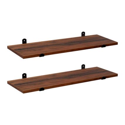 Komplekts 2x sienas plaukti SHELFY, brūni/melni