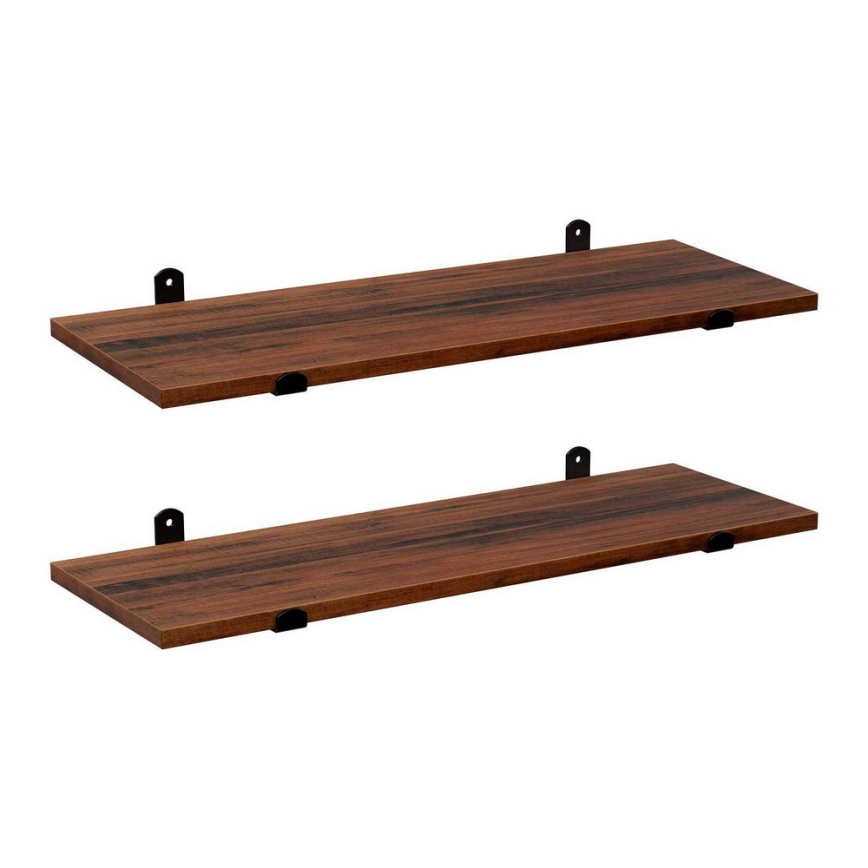 Komplekts 2x sienas plaukti SHELFY, brūni/melni