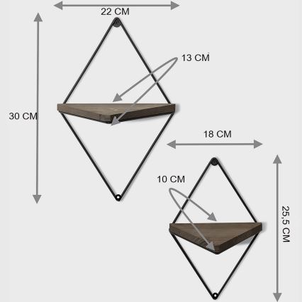 KOMPLEKTS 2x Sienas plaukts egle