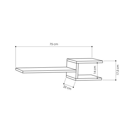 KOMPLEKTS 2x Sienas plaukts FORK balts