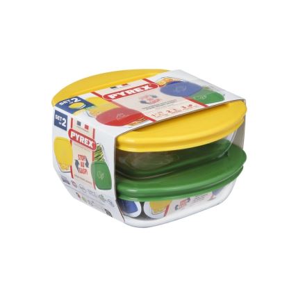 Komplekts 2x stikla pārtikas trauki PYREX 0,3 l