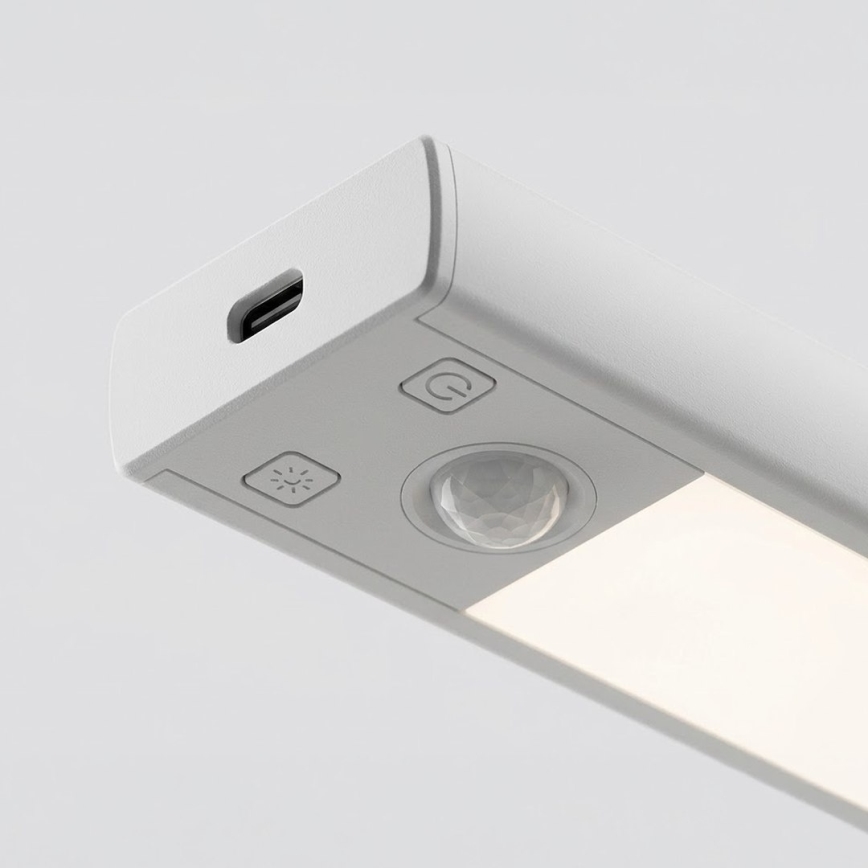 Komplekts 2x LED uzlādējami mēbeļu gaismekļi ar kustības un krēslas sensoru VIRO LED/1W/3,7V 800 mAh 3000/4000/6500K 20 cm balti