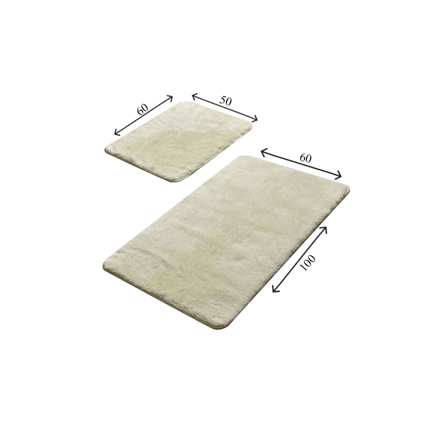 KOMPLEKTS 2x Vannas istabas paklājs 60/100 cm balta