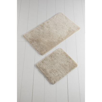 KOMPLEKTS 2x Vannas istabas paklājs 60/100 cm bēša