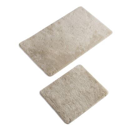 KOMPLEKTS 2x Vannas istabas paklājs 60/100 cm bēša