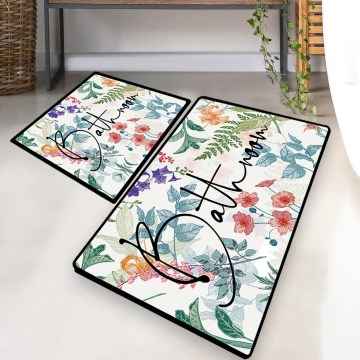 KOMPLEKTS 2x Vannas istabas paklājs 60/100 cm krāsaina
