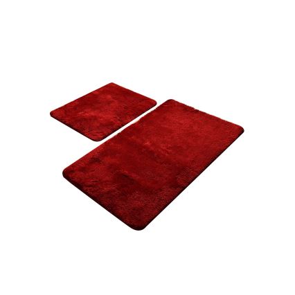 KOMPLEKTS 2x Vannas istabas paklājs 60/100 cm sarkana