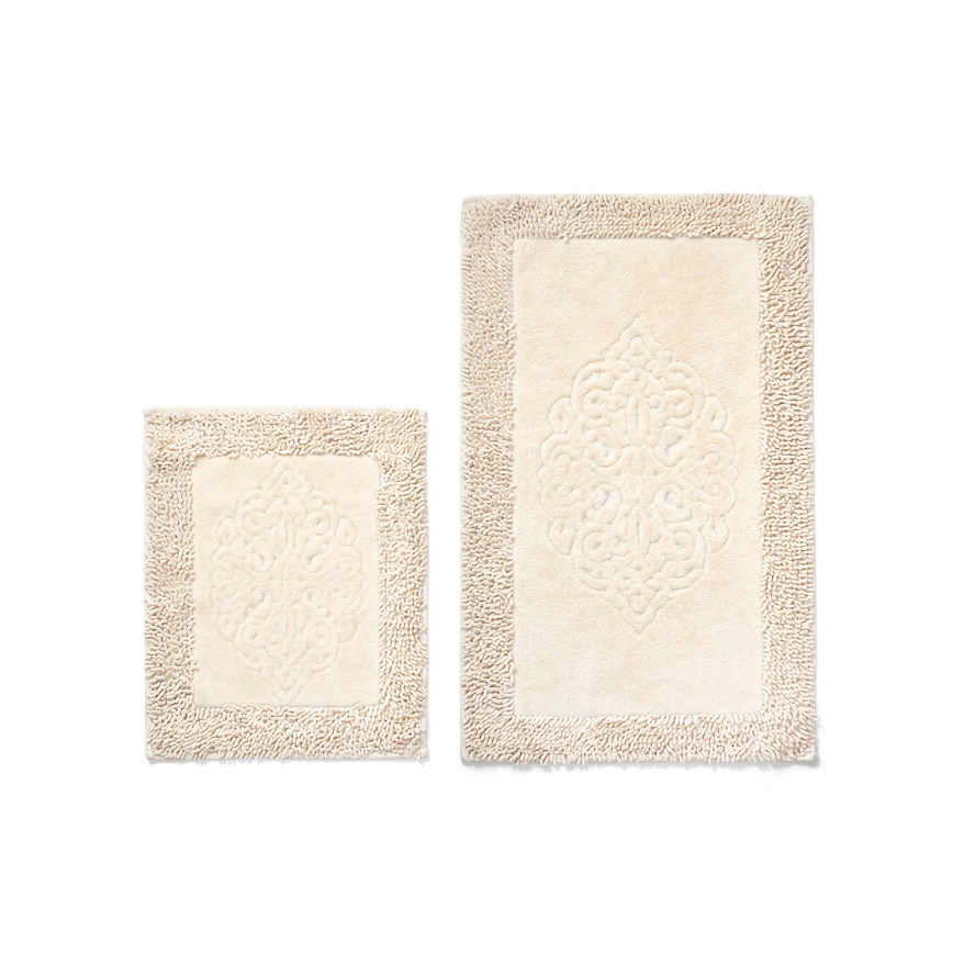 KOMPLEKTS 2x Vannas istabas paklājs COTTONKT 50x60/60x100 cm bēša