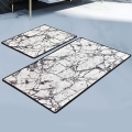 KOMPLEKTS 2x Vannas istabas paklājs MARBLE 60/100 cm balta/melna